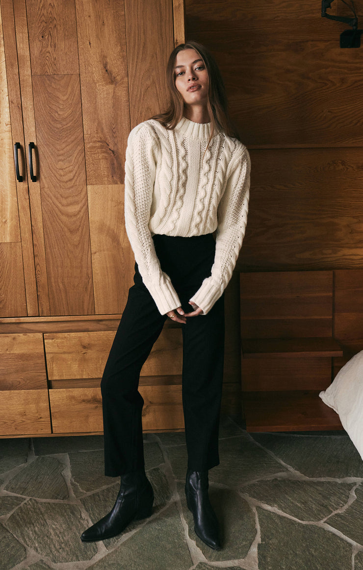 Sweaters Catya Mock Neck Cable Knit Sweater Catya Mock Neck Cable Knit Sweater