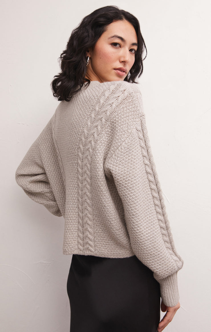 Sweaters Eternal Metallic Cable Sweater Dove