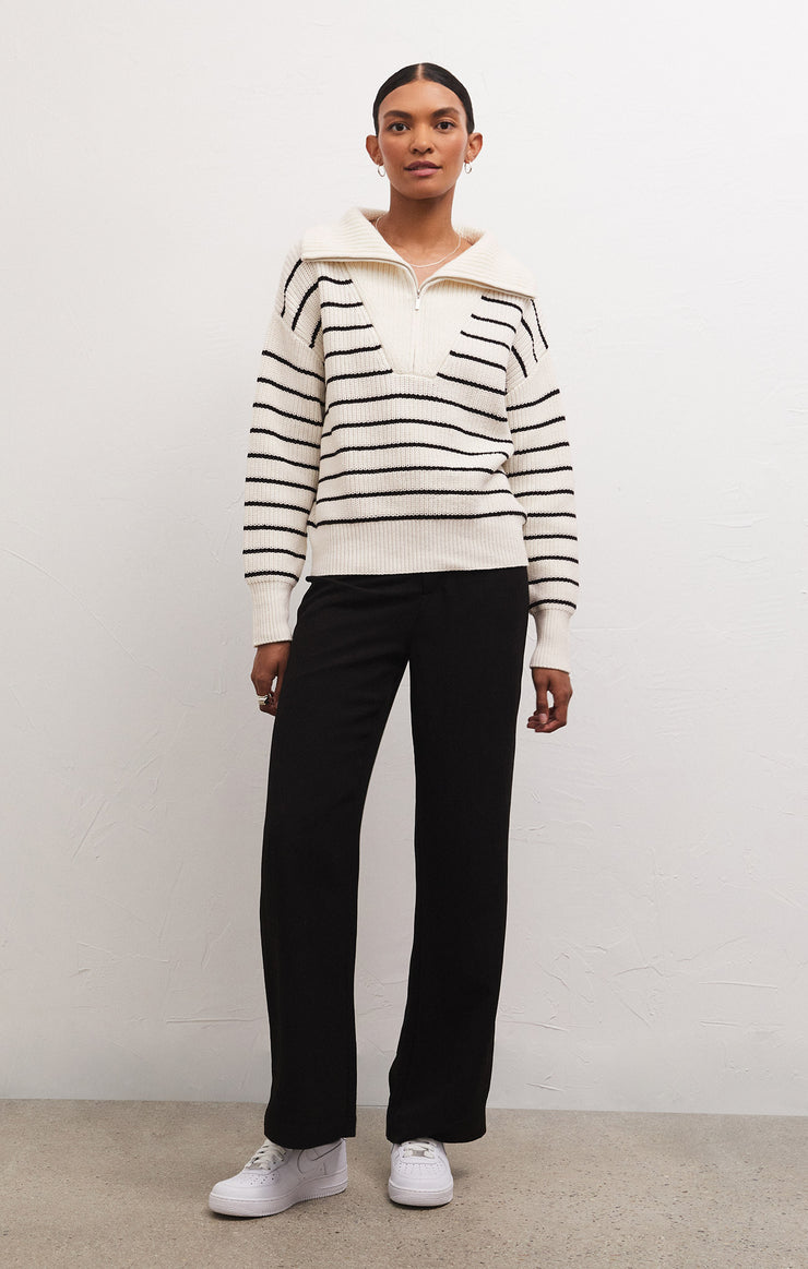 Sweaters Villa Half Zip Sweater White