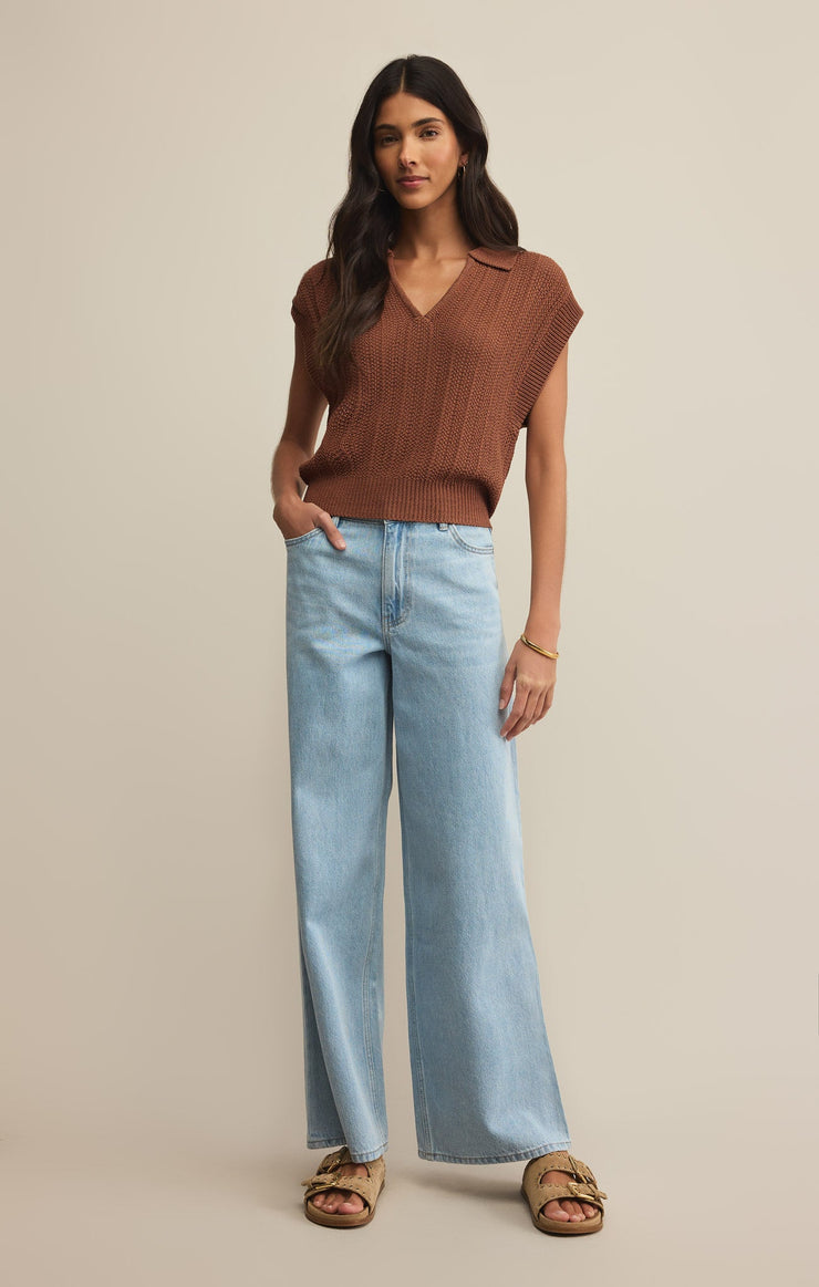 Sweaters Lauden Crochet Polo Top Lauden Crochet Polo Top