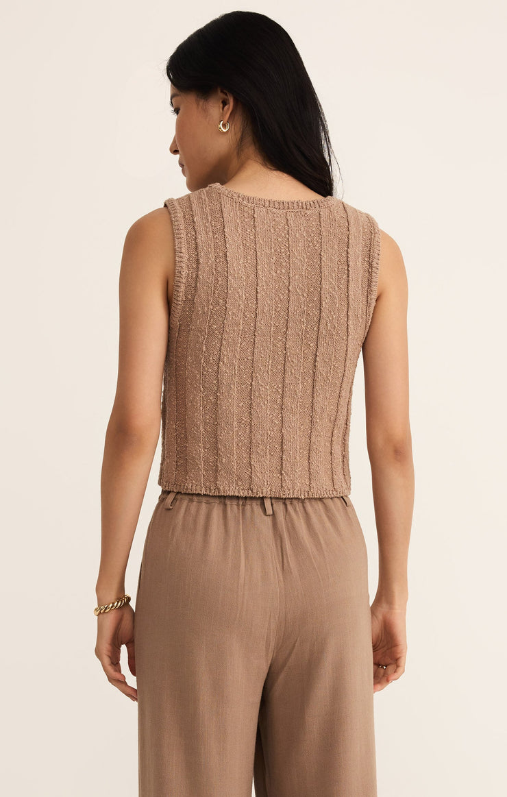 Sweaters Calan Rib Sweater Cropped Tank Iced Coffee