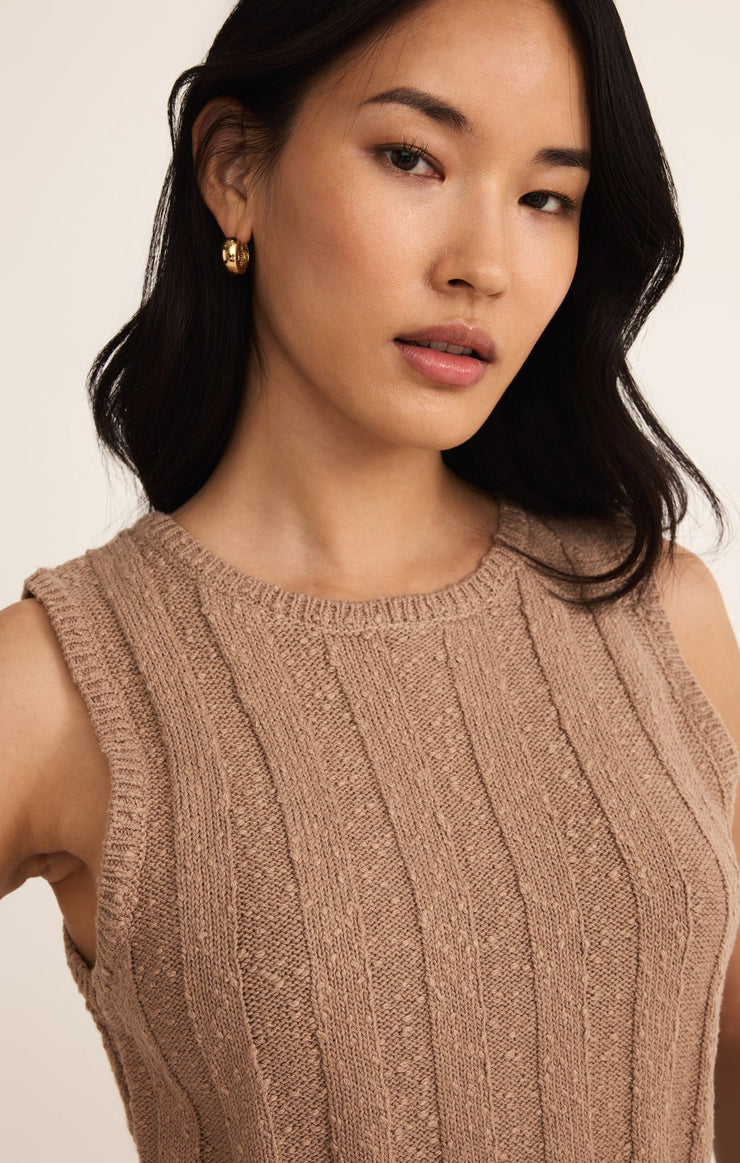 Sweaters Calan Rib Sweater Cropped Tank Iced Coffee