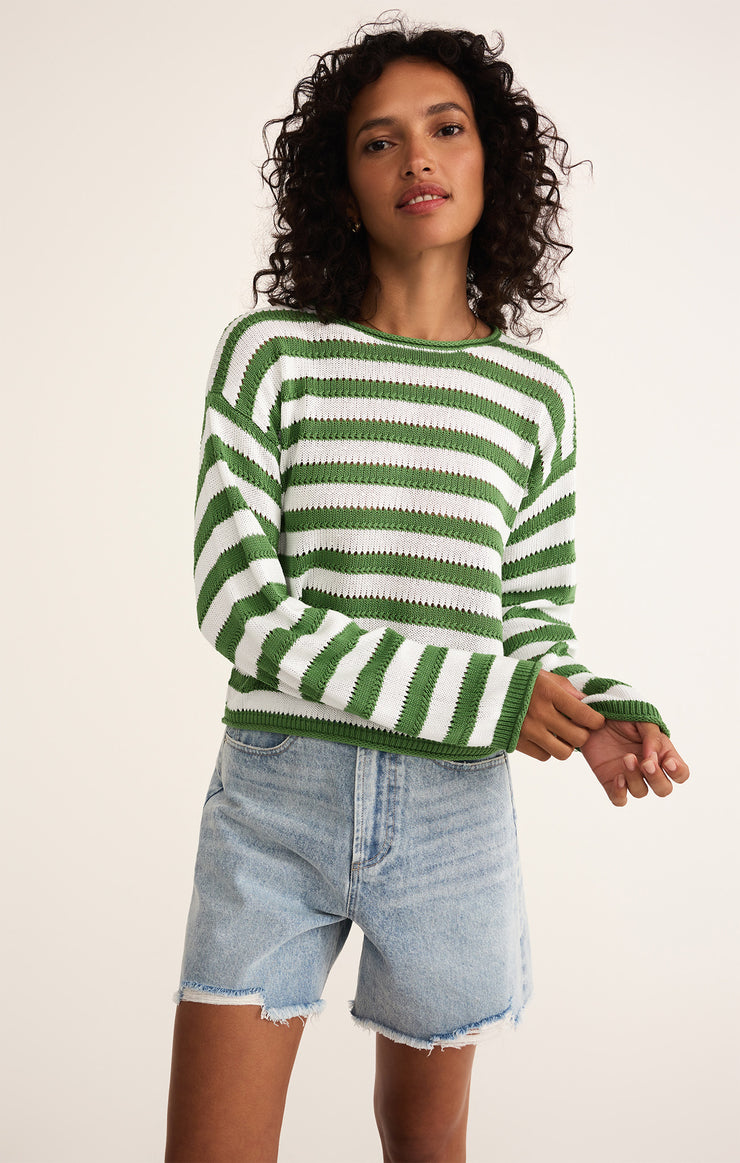 Sweaters Prado Stripe Pointelle Sweater Prado Stripe Pointelle Sweater
