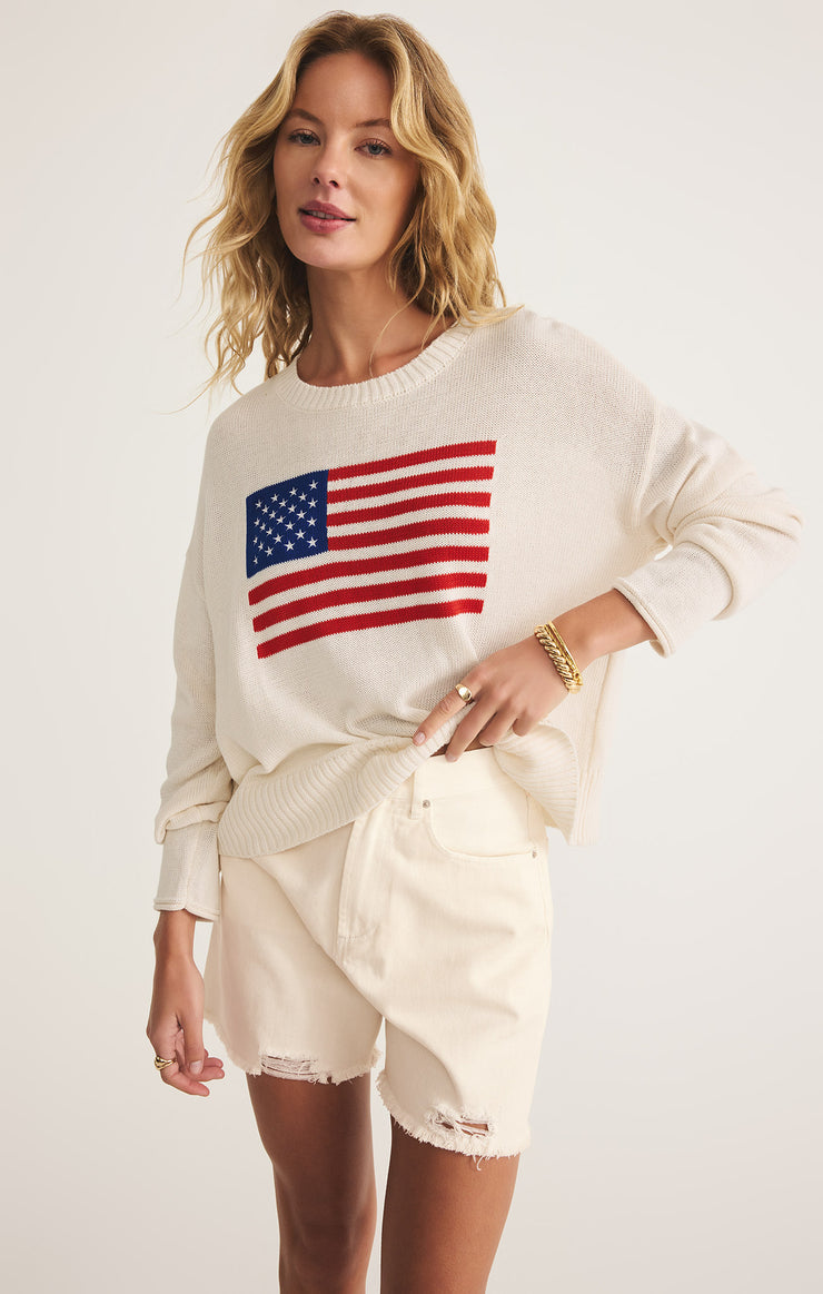 Sweaters Sienna Flag Sweater Sea Salt