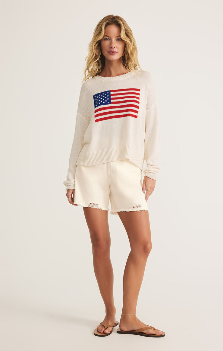 Sweaters Sienna Flag Sweater Sea Salt