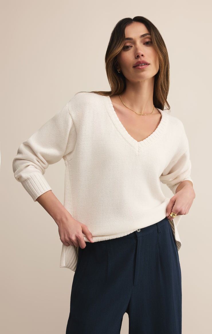 Sweaters All Around Cotton V-Neck Sweater White