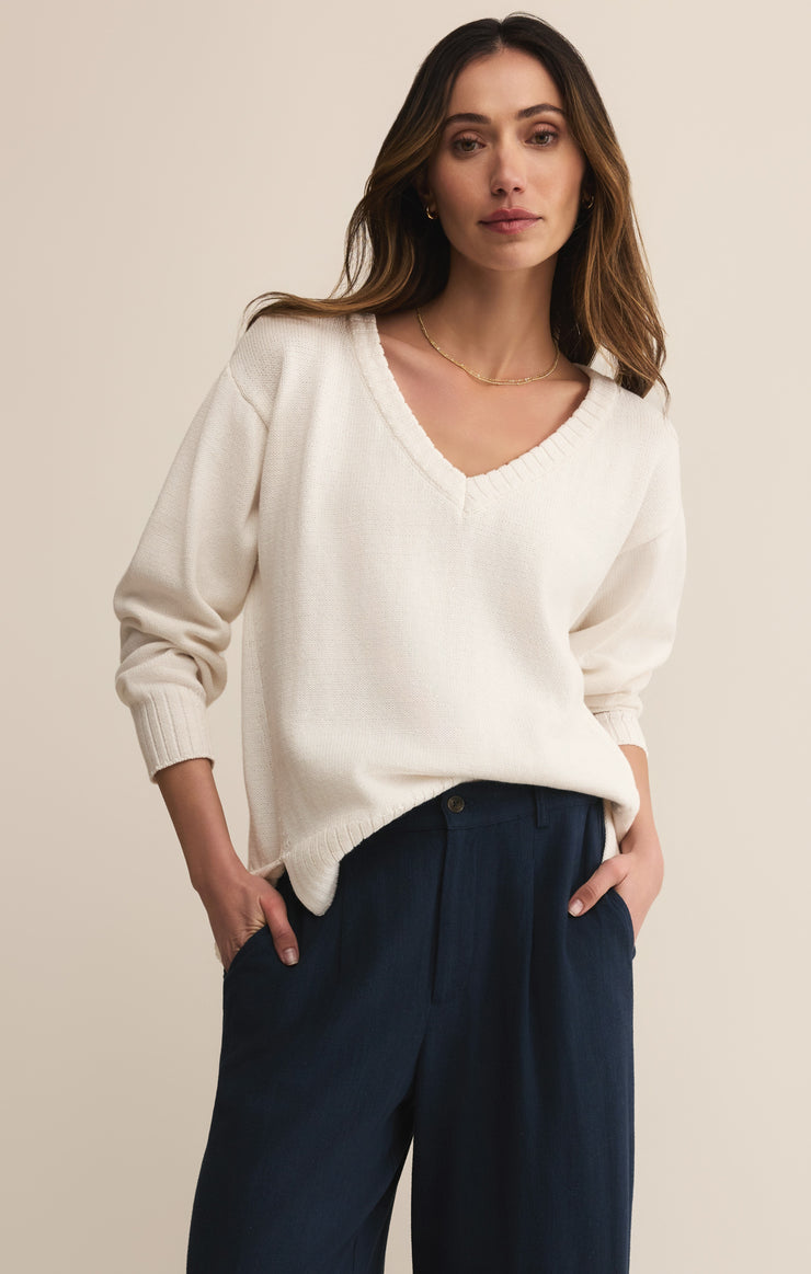 Sweaters All Around Cotton V-Neck Sweater White