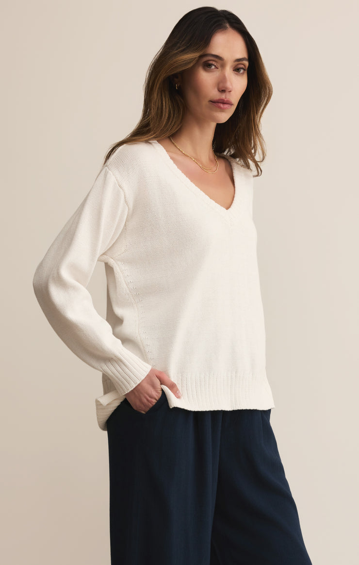 Sweaters All Around Cotton V-Neck Sweater White