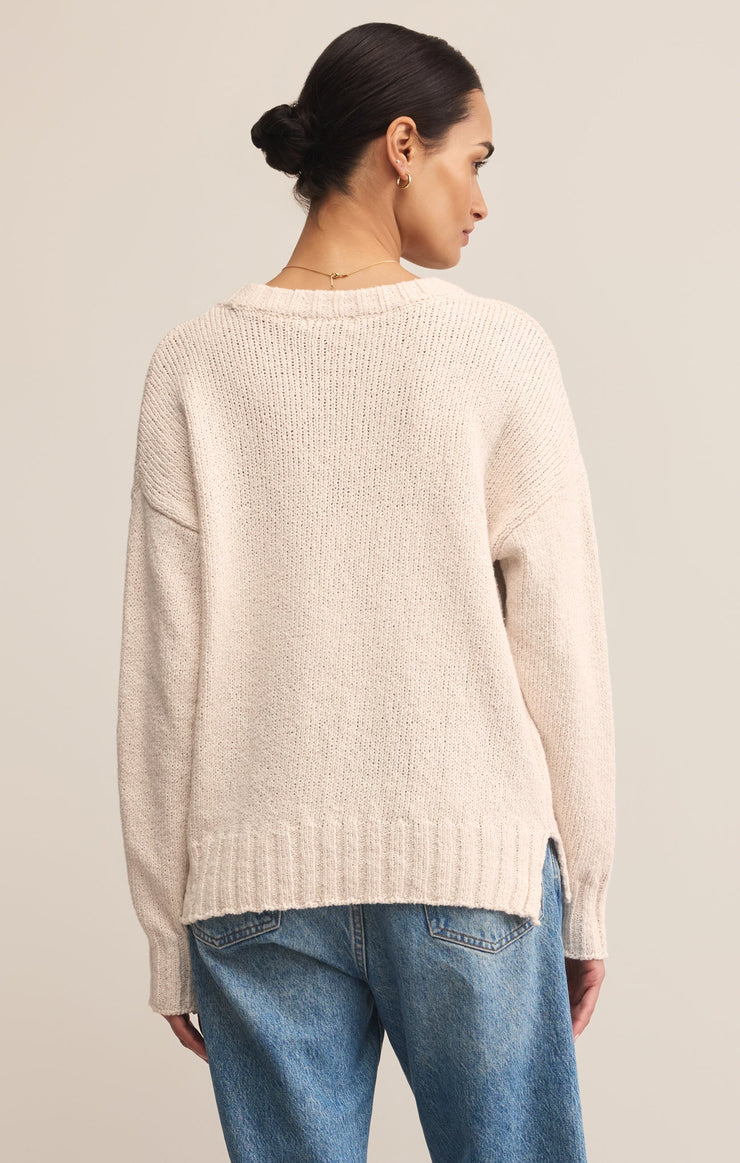 Sweaters Beck Textured Cotton Sweater Crystal