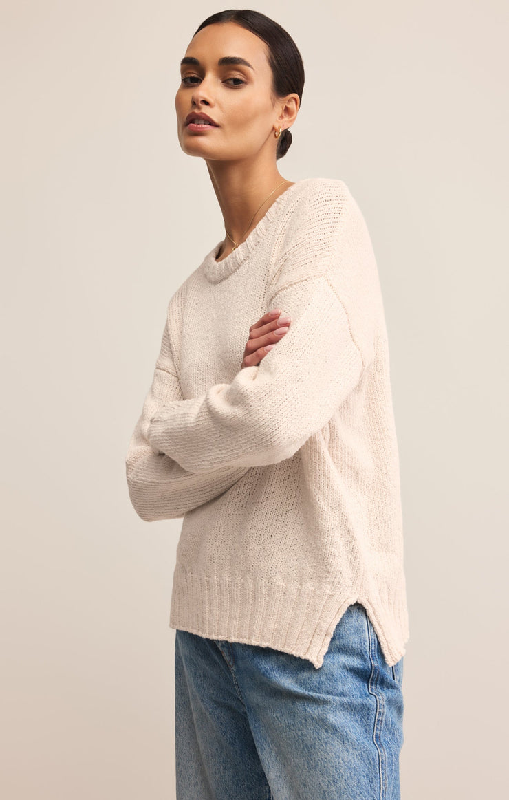 Sweaters Beck Textured Cotton Sweater Crystal