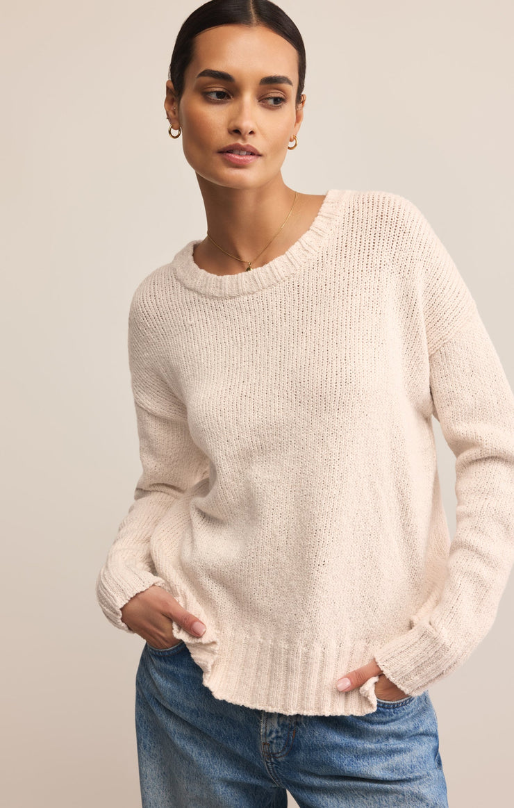 Sweaters Beck Textured Cotton Sweater Crystal
