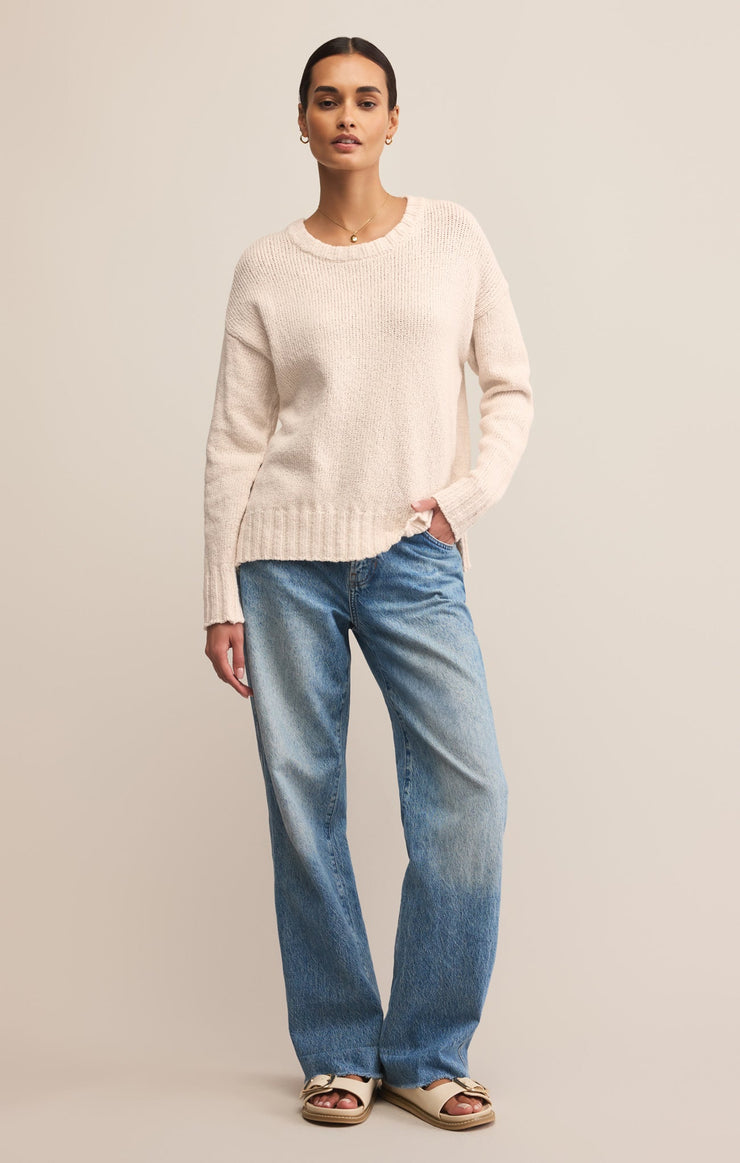 Sweaters Beck Textured Cotton Sweater Crystal