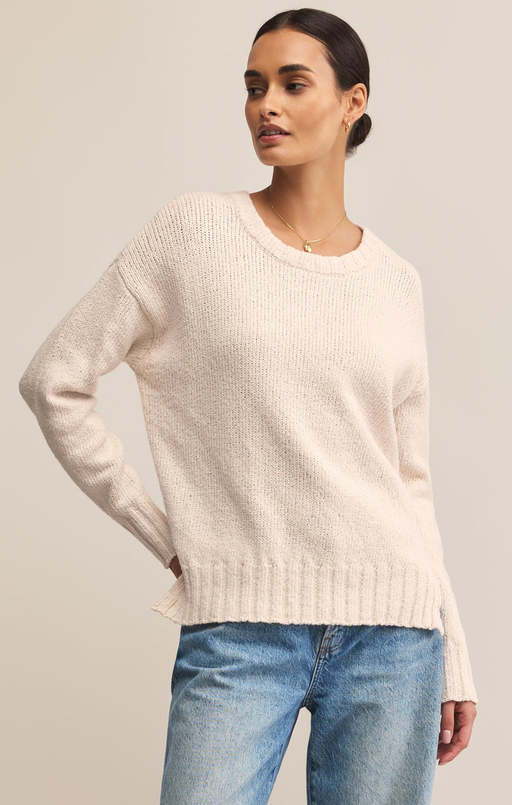 Sweaters Beck Textured Cotton Sweater Crystal