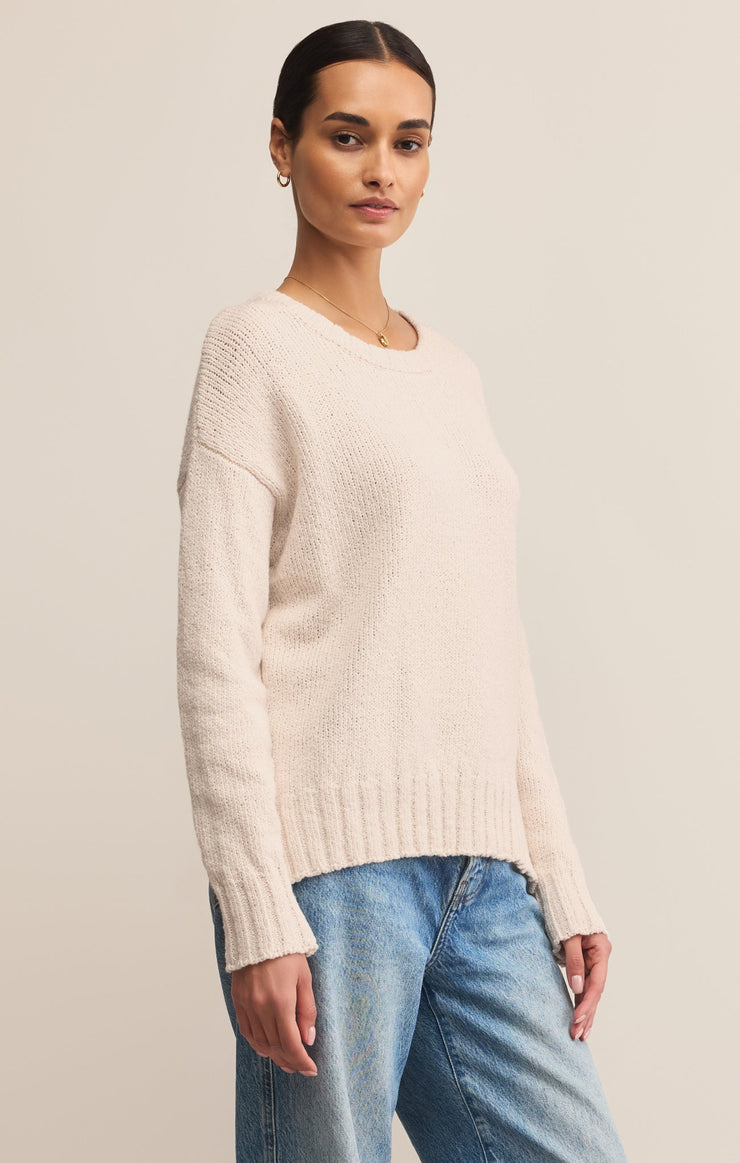Sweaters Beck Textured Cotton Sweater Crystal