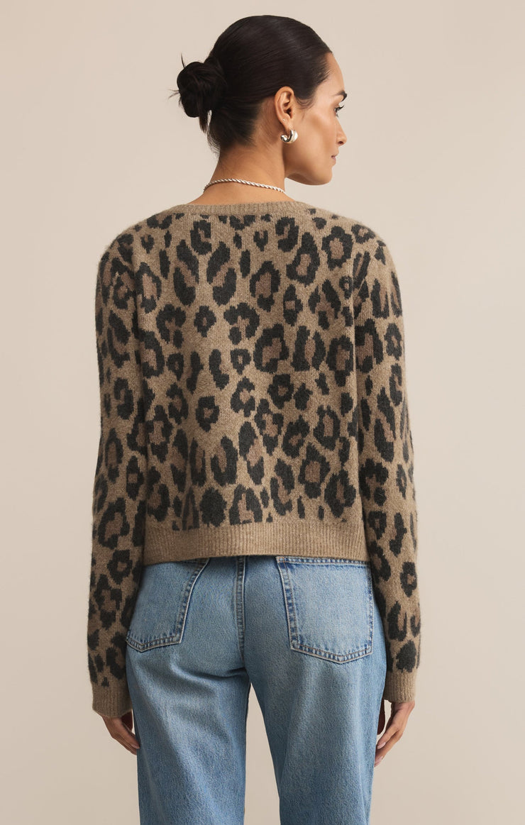 Sweaters Outlook Leopard Cardigan Desert Tan