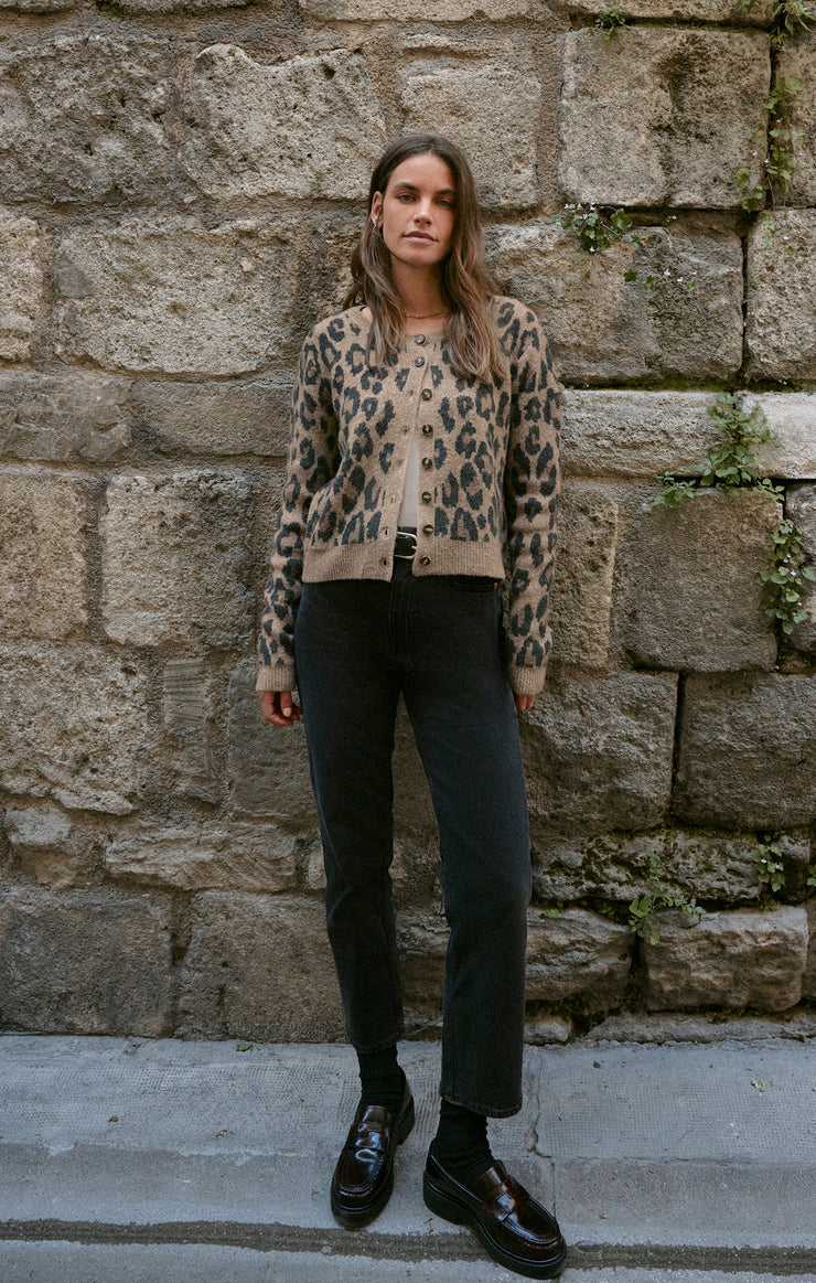 Sweaters Outlook Leopard Cardigan Desert Tan