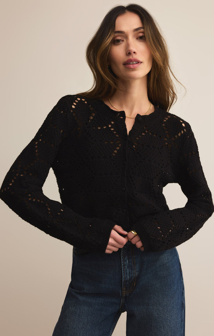 Sweaters Rosalyn Diamond Sweater Cardigan Black
