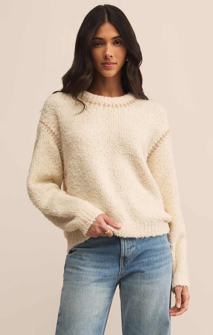 Sweaters Romnie Whipstitch Sweater Crystal