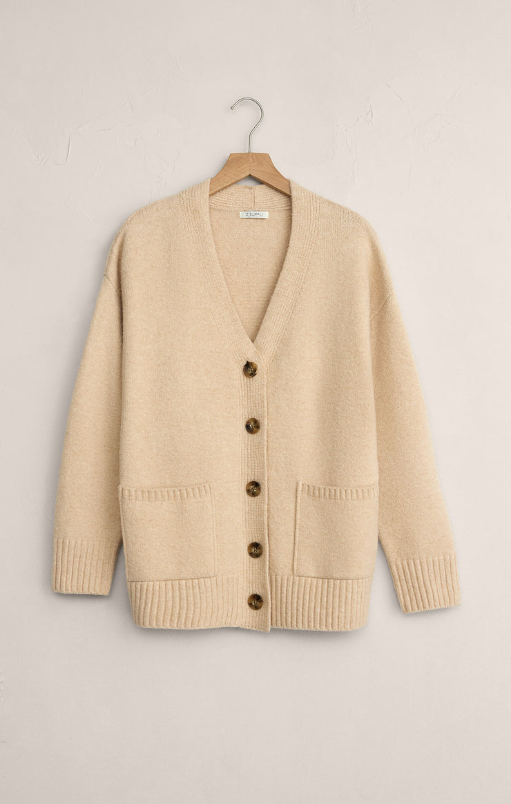 Sweaters Theo V-Neck Cardigan Champagne Heather