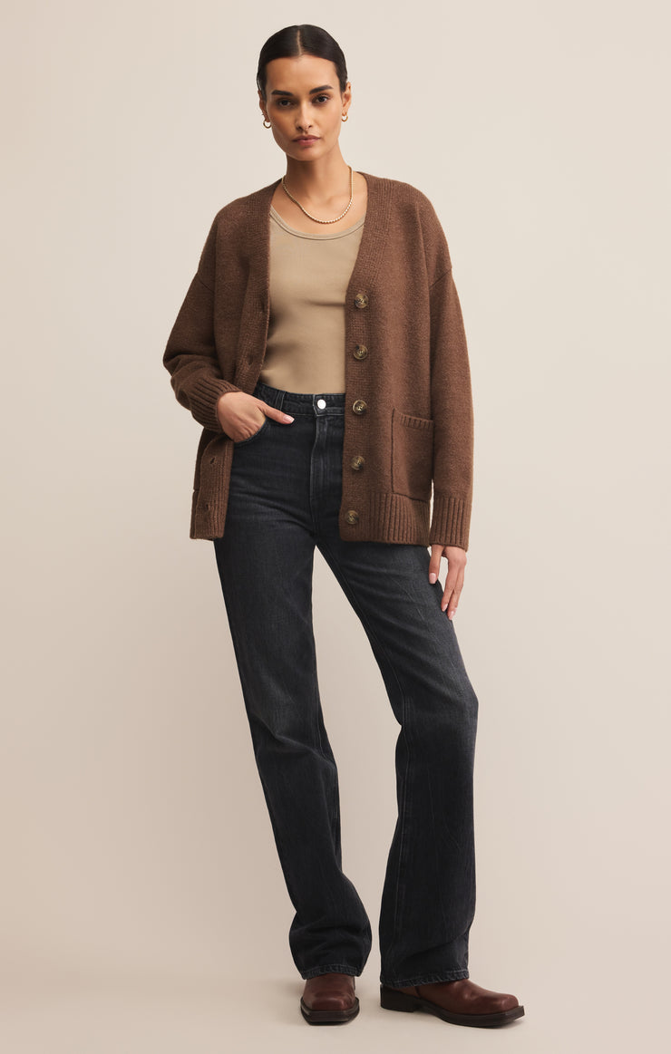 Sweaters Theo V-Neck Cardigan Suede