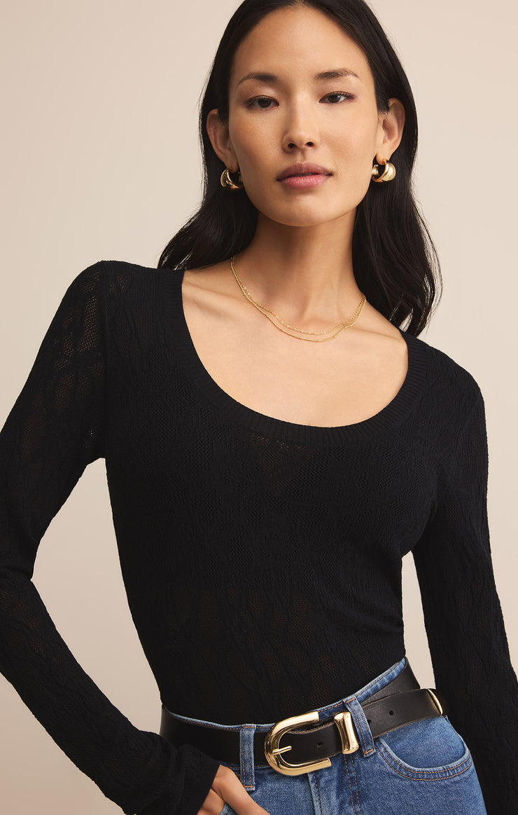 Sweaters Tibi Scoop Mesh Top Black