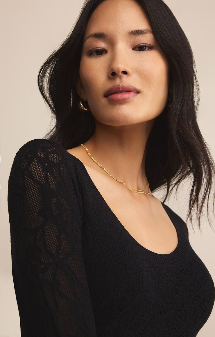 Sweaters Tibi Scoop Mesh Top Black