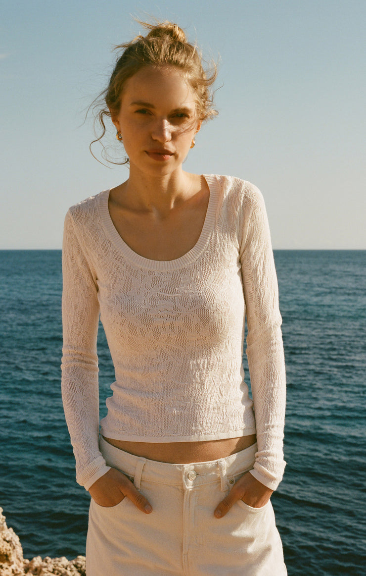 Sweaters Tibi Scoop Mesh Top Crystal