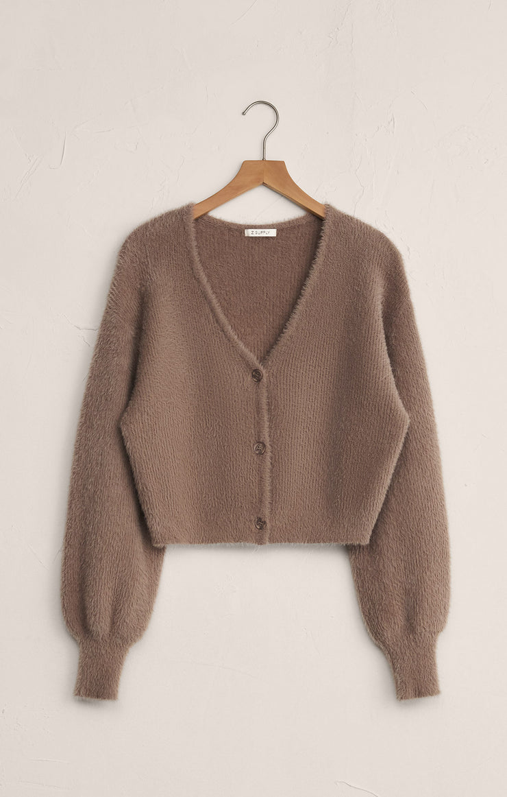 Sweaters Sadira Fluffy Crop Cardigan Moonlight