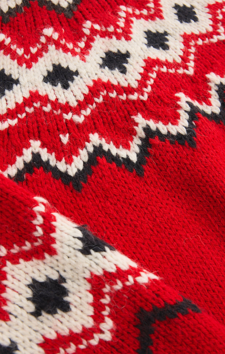 Sweaters Adornment Fair Isle Sweater Festive Red