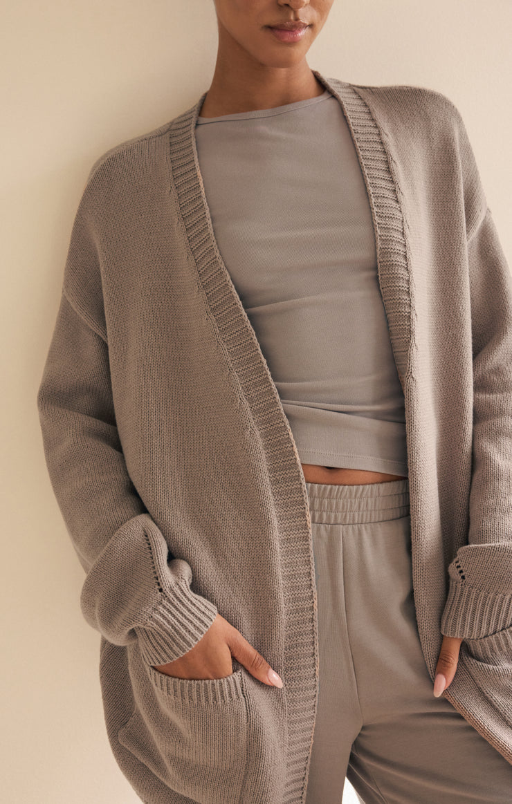 Sweaters Sanborn Open Cardigan Wild Mushroom