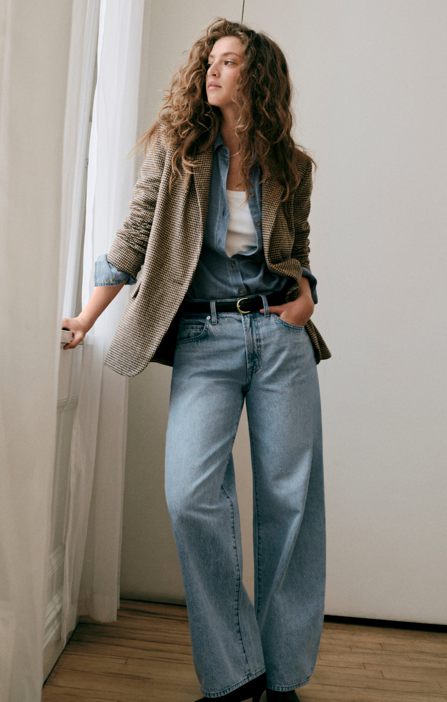 Pants The Show Off Denim High-Rise Bowed Indigo Bloom
