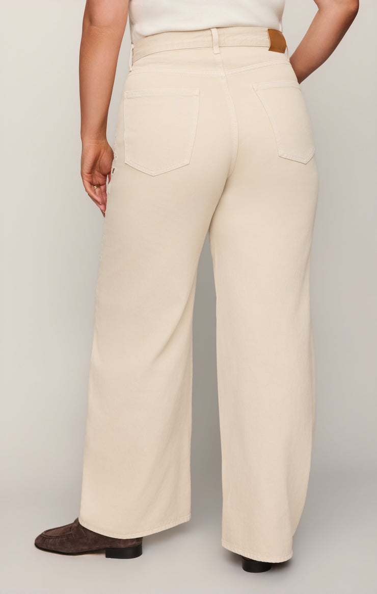 Pants The Show Off High-Rise Bowed Denim Soapstone