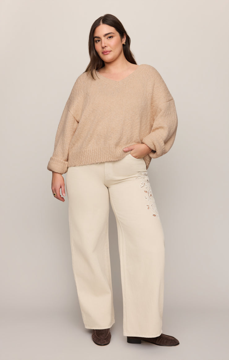 Pants The Show Off High-Rise Bowed Denim Soapstone