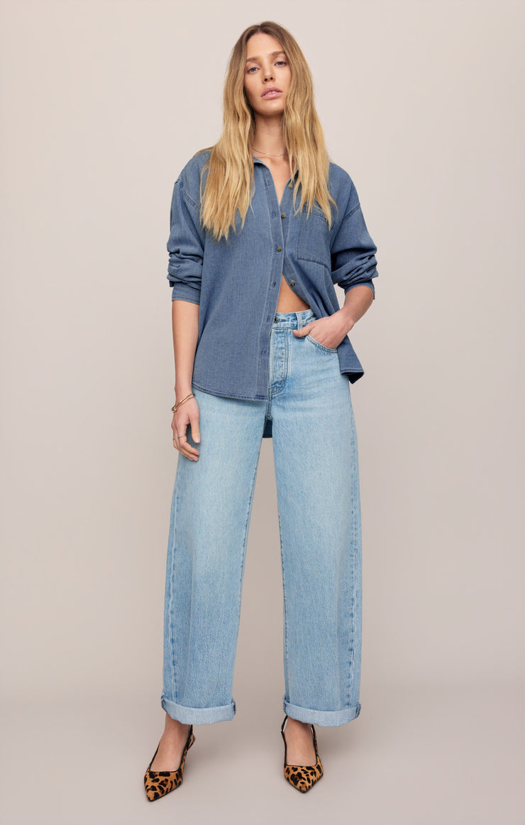 The Show Off Denim High-Rise Bowed