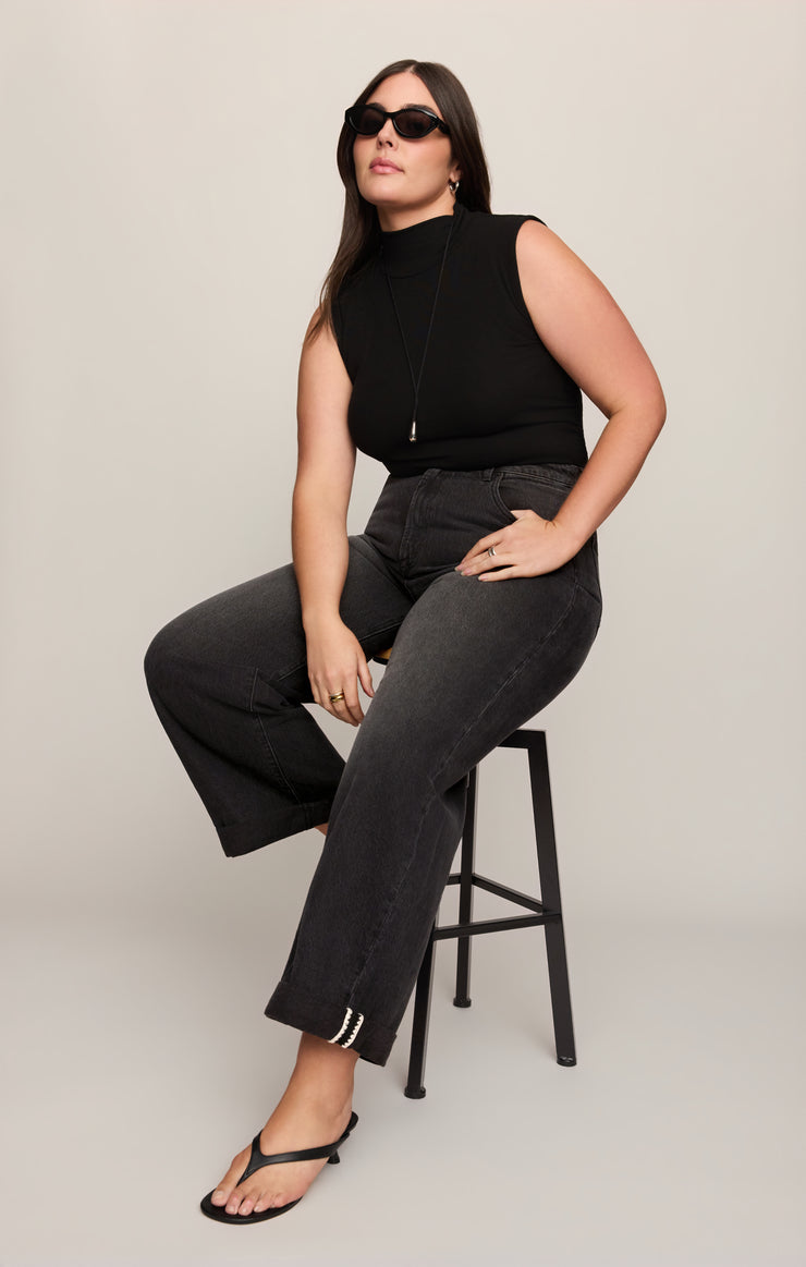 Pants The Show Off High-Rise Bowed Denim Nocturne