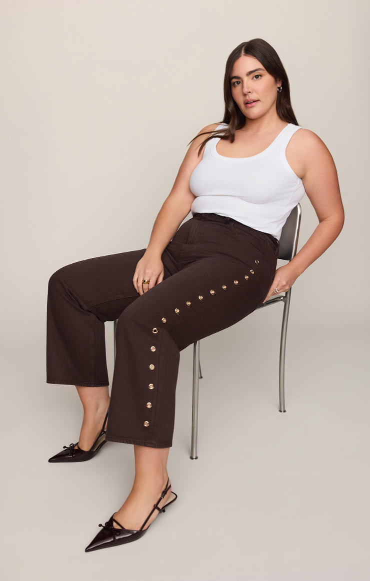 Pants The Off Duty Mid-Rise Bowed Ankle Denim Gilded Umber