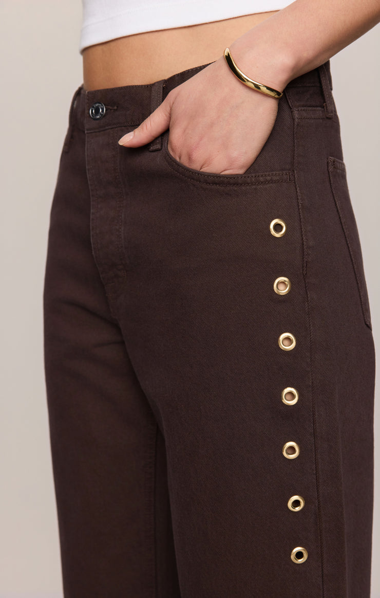 Pants The Off Duty Mid-Rise Bowed Ankle Denim Gilded Umber