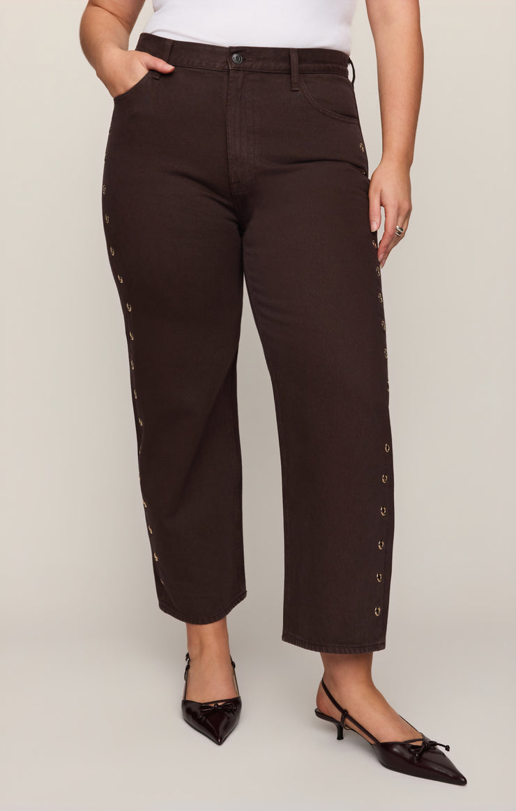Pants The Off Duty Mid-Rise Bowed Ankle Denim Gilded Umber
