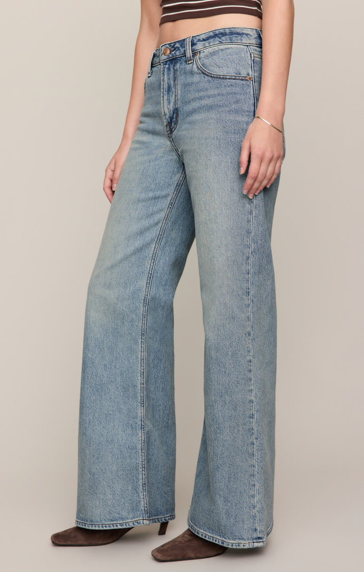 Pants The Stunner Denim Mid-Rise Wide Leg Downtown