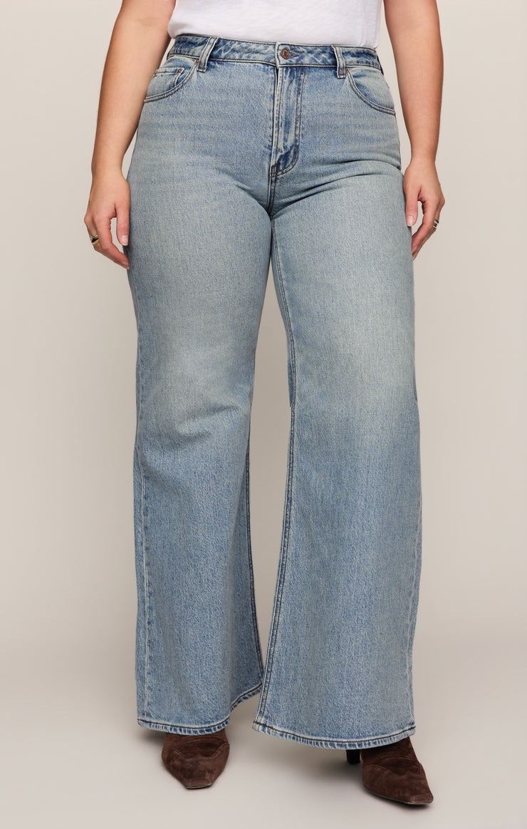 Pants The Stunner Mid-Rise Wide Denim Downtown