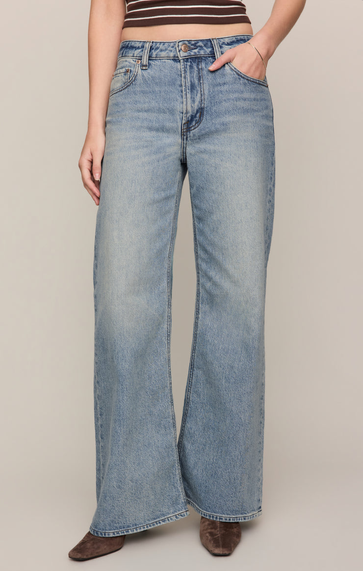 Pants The Stunner Denim Mid-Rise Wide Leg Downtown