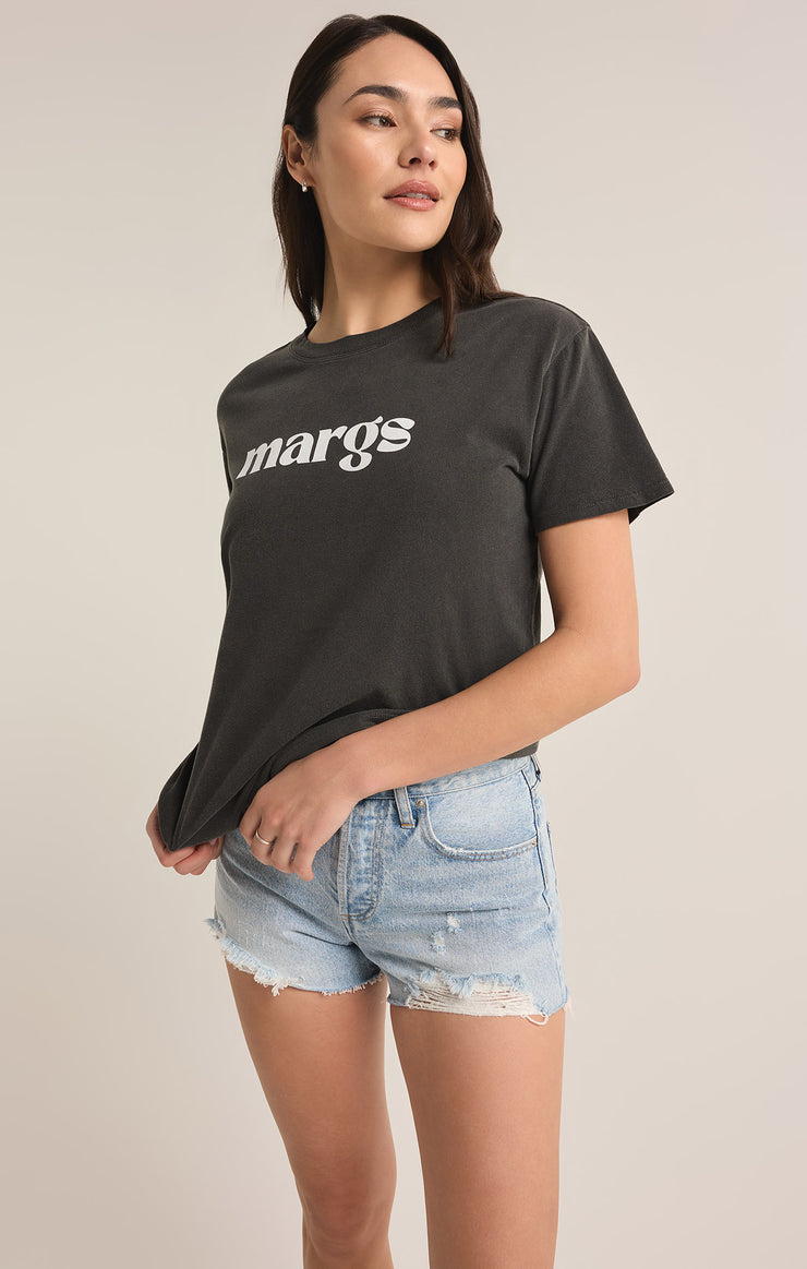 Tops Margs Boyfriend Tee Black Sand