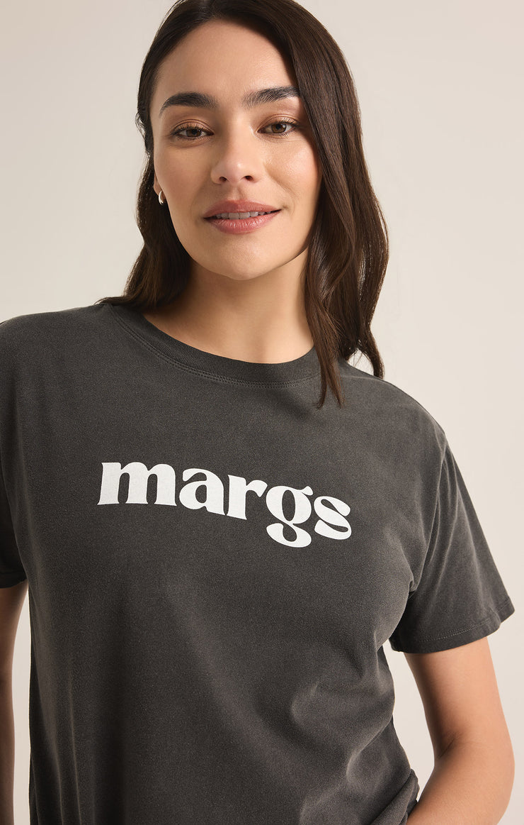 Tops Margs Boyfriend Tee Black Sand