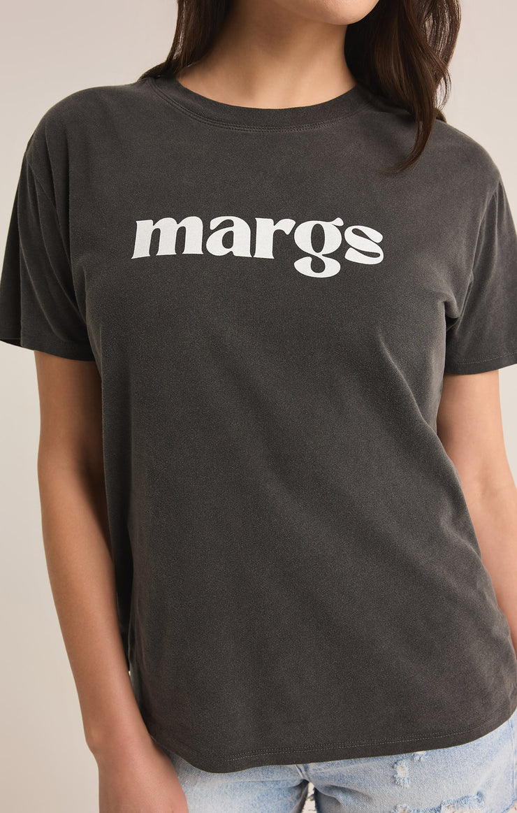 Tops Margs Boyfriend Tee Black Sand