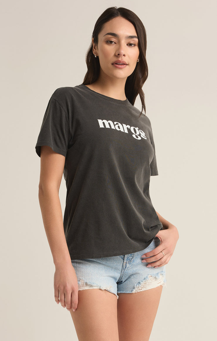 Tops Margs Boyfriend Tee Black Sand