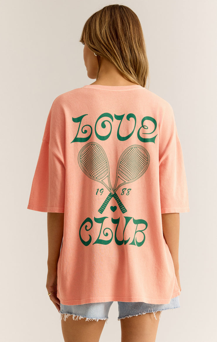 Tops Love Club SoCal Oversized Tee Summer Peach