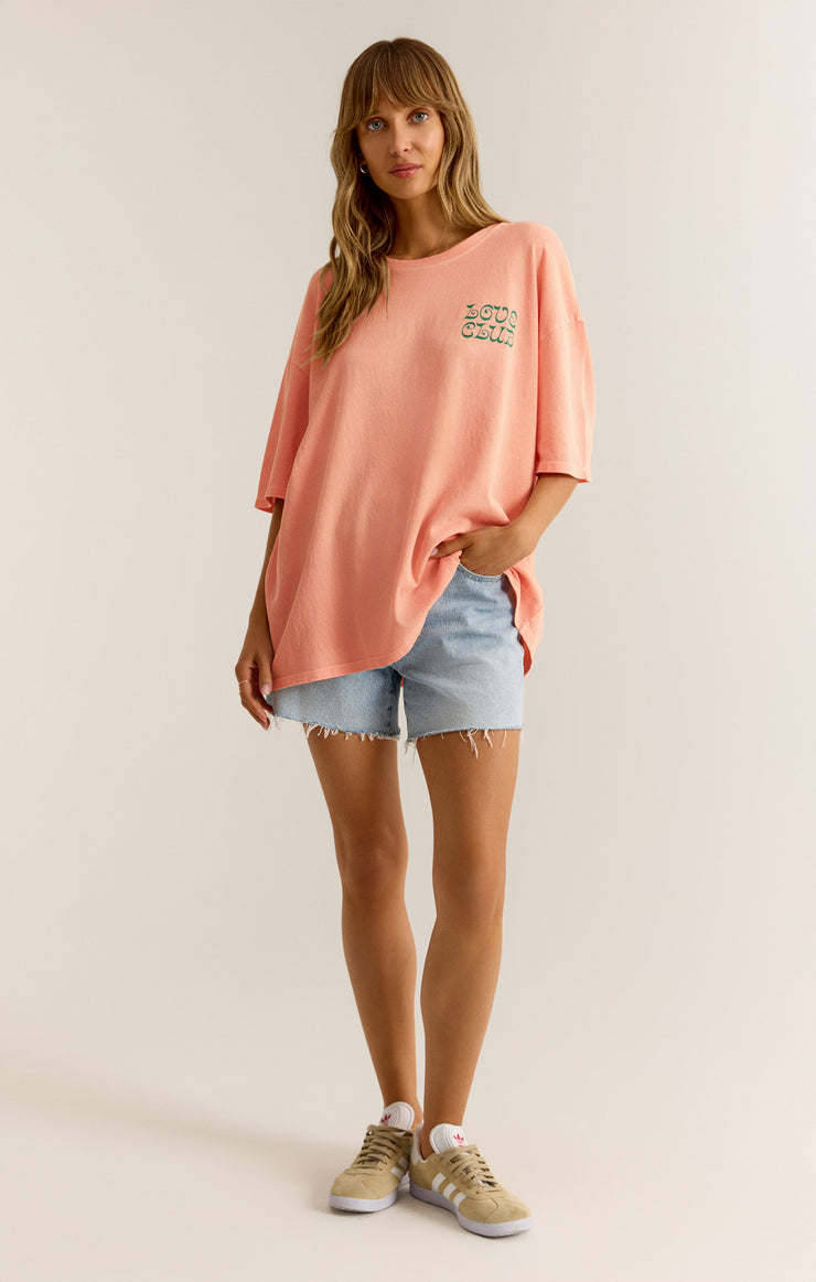 Tops Love Club SoCal Oversized Tee Summer Peach