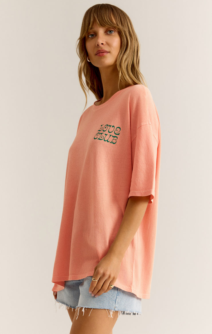 Tops Love Club SoCal Oversized Tee Summer Peach