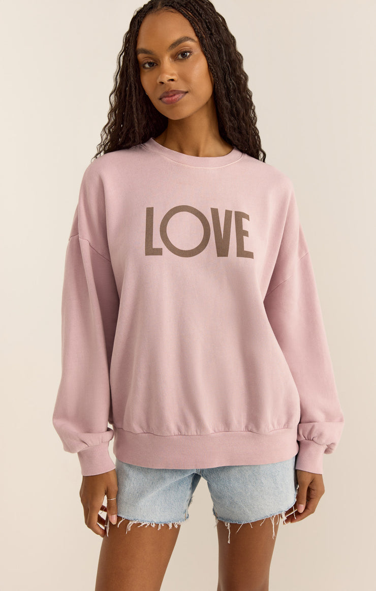 Tops Love Sunday Sweatshirt Lilac Gray