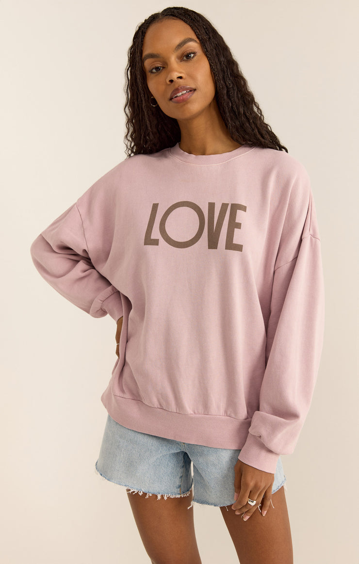 Tops Love Sunday Sweatshirt Lilac Gray